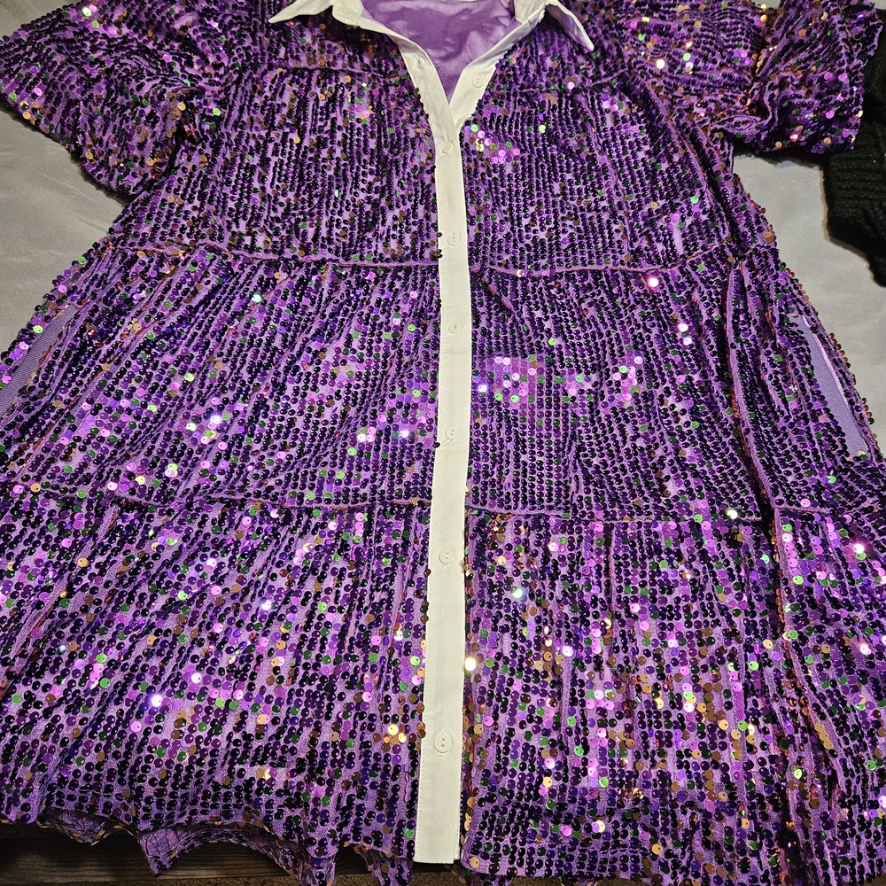 Sequin Purple Midi Dress
